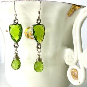 Bright Green Earrings, Peridot Earrings